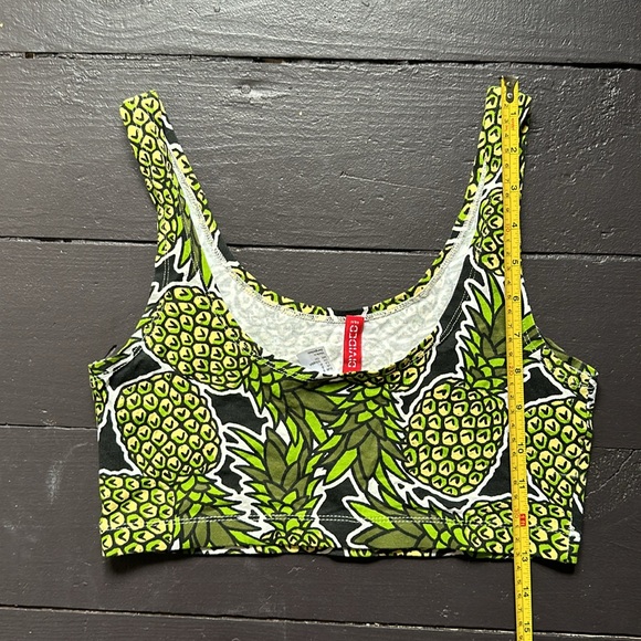 H&M small pineapple print crop top bra top - Picture 2 of 3